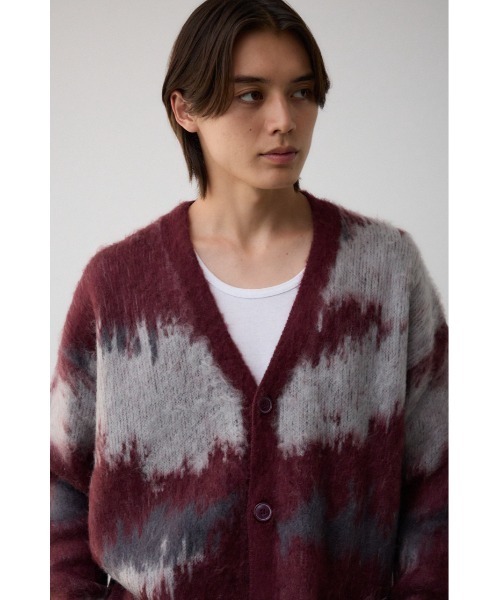AZUL by moussy（アズールバイマウジー）の「総柄モヘアライクカーディガン（カーディガン/ボレロ・メンズ・ボルドー/ネイビー/ブラック系その他/ブラウン系その他/グレー系その他・FREE）」の9枚目の写真