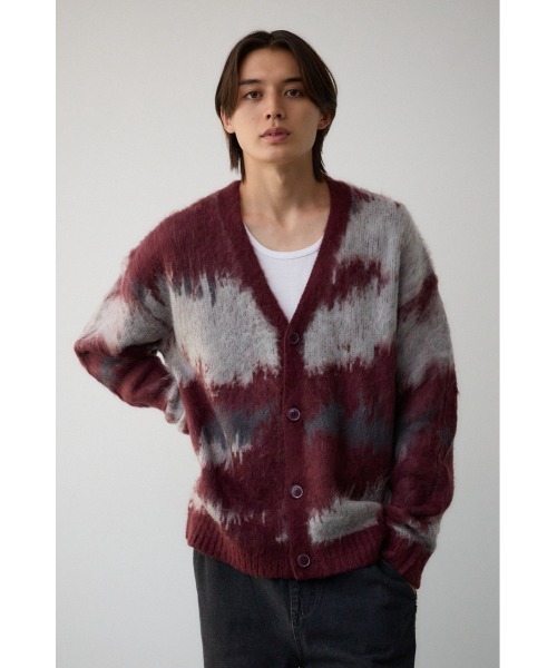 AZUL by moussy（アズールバイマウジー）の「総柄モヘアライクカーディガン（カーディガン/ボレロ・メンズ・ボルドー/ネイビー/ブラック系その他/ブラウン系その他/グレー系その他・FREE）」の8枚目の写真