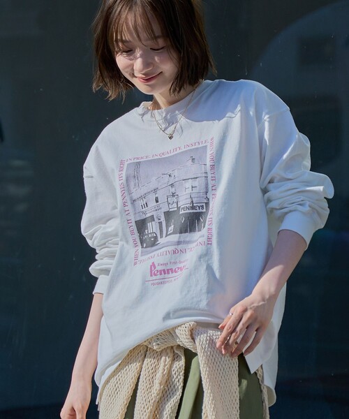 PENNEYS（ぺニーズ）の「Penneys（ぺニーズ）別注フォトプリントロングスリーブＴシャツ（Tシャツ/カットソー・レディース・オフホワイト/その他1/その他2・M/L）」の3枚目の写真