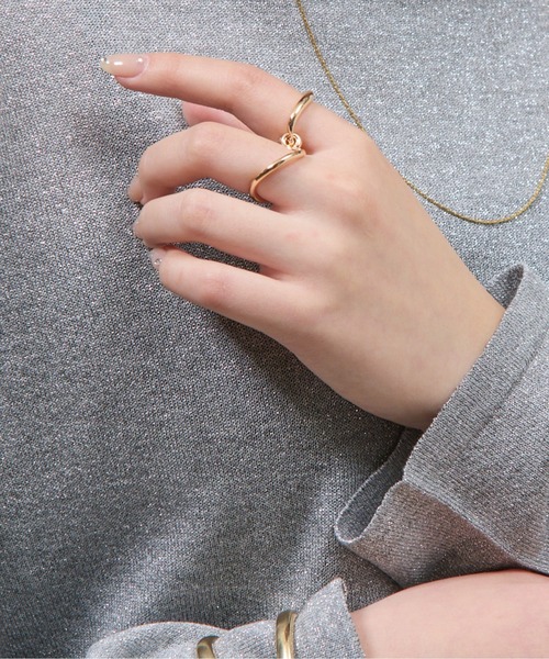 COLONY 2139（コロニートゥーワンスリーナイン）の「2WAYコネクトダブルリング（リング・レディース・シルバー/ゴールド・FREE）」の2枚目の写真