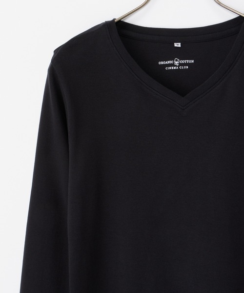 Honeys(ハニーズ)の「オーガニックVネックT(Tシャツ/カットソー・レディース・ブラック/サックスブルー/ホワイト×ブラック/ミント・M/LL/L)」の19枚目の写真