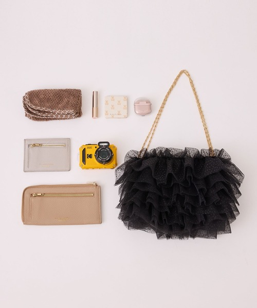 ROPE' PICNIC(ロペピクニック)の「キラキラシアーフリルチェーンショルダーバッグ(ショルダーバッグ・レディース・ライトグレー/ブラック/キナリ・FREE)」の6枚目の写真