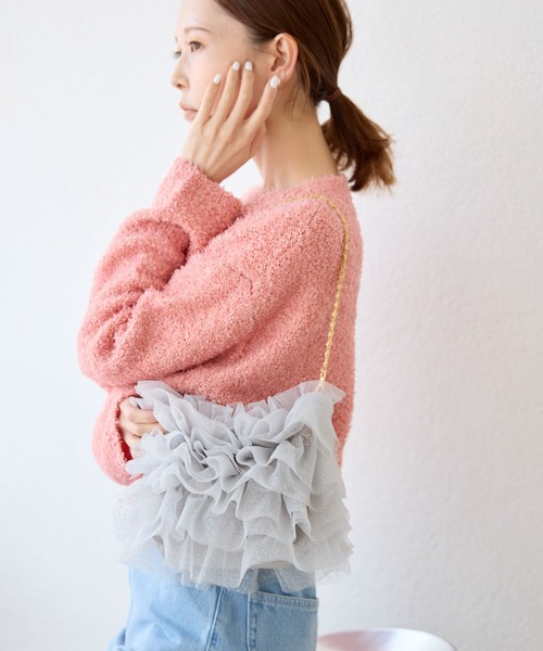 ROPE' PICNIC(ロペピクニック)の「キラキラシアーフリルチェーンショルダーバッグ(ショルダーバッグ・レディース・ライトグレー/ブラック/キナリ・FREE)」の11枚目の写真