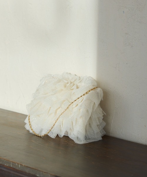 ROPE' PICNIC(ロペピクニック)の「キラキラシアーフリルチェーンショルダーバッグ(ショルダーバッグ・レディース・ライトグレー/ブラック/キナリ・FREE)」の8枚目の写真