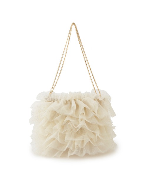 ROPE' PICNIC(ロペピクニック)の「キラキラシアーフリルチェーンショルダーバッグ(ショルダーバッグ・レディース・ライトグレー/ブラック/キナリ・FREE)」の4枚目の写真