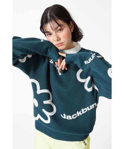 Jack Bunny!!】14G1×1PWジャガードクルーネックニットプルオーバー
