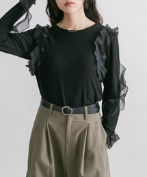 KBF | フリルメローデザイントップス(Tシャツ/カットソー)