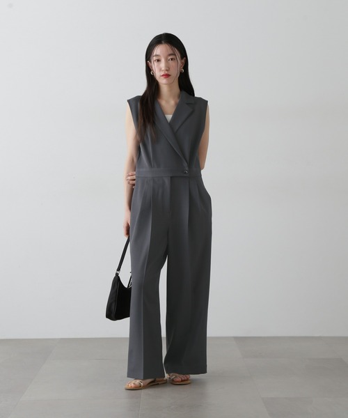 N.（N. Natural Beauty Basic）（エヌエヌナチュラルビューティーベーシック）の「【PS/低身長サイズ】テーラードジャンプスーツ（つなぎ/オールインワン・レディース・ブラウン/チャコールグレー・SMALL/MEDIUM/P/S）」の11枚目の写真