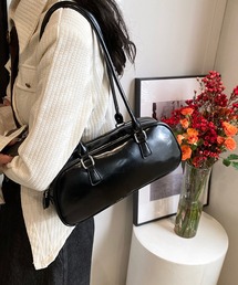 HALEY PESCA/レザー調　スクエアボストンバッグ