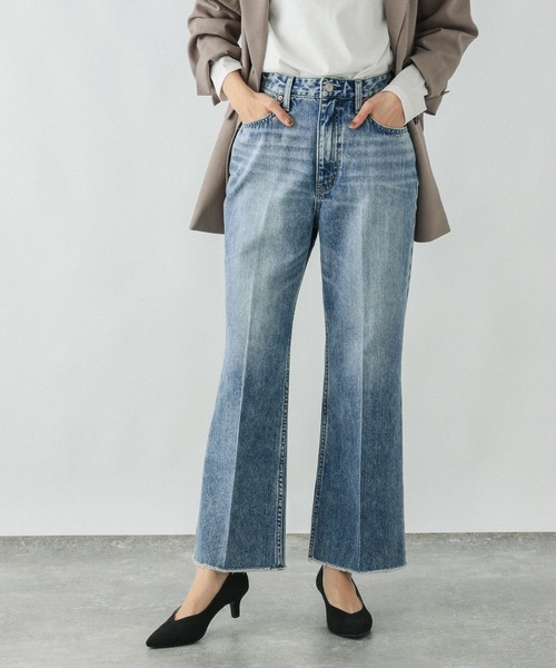 GLOBAL WORK（グローバルワーク）の「GOODデニムフレアパンツ/209743（デニムパンツ・レディース・ネイビー/ブルー/ライトブルー・X-SMALL/XX-LARGE/LARGE/SMALL/MEDIUM/X-LARGE）」の16枚目の写真