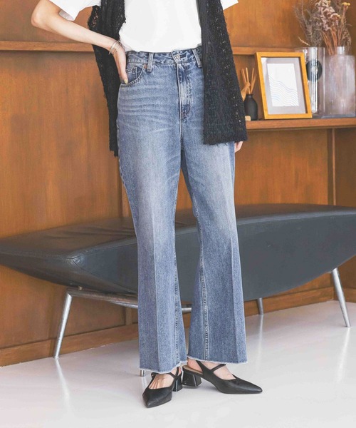 ひ*ろ様 大人気TEXTURE デニム フレアパンツ ZARA ザラ ワイド フレア デニム パンツ ジーンズ ジーパン 裾