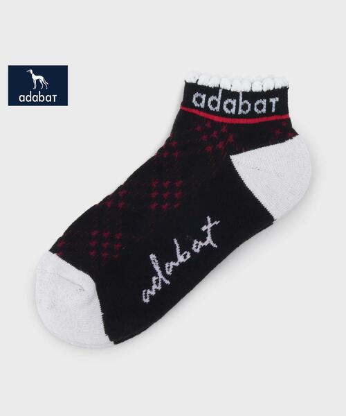 adabat（アダバット）の「【新レーベル ADABAT NAVY】アンクルロゴベリーショートソックス（ソックス/靴下・レディース・レッド系5/ブラック系3/ホワイト系4・00）」の2枚目の写真