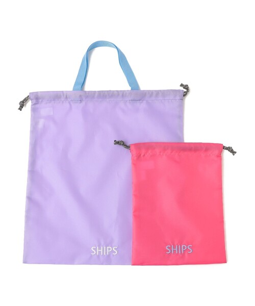 SHIPS(シップス)の「SHIPS KIDS:巾着 2点セット(ショルダーバッグ・キッズ・ラベンダー/ネイビー/ブルー・ONE SIZE)」の5枚目の写真