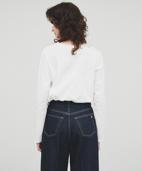 cloenc（クロエンス）の「【手洗い可】箔プリントロゴTシャツ（Tシャツ/カットソー・レディース・ホワイト/ライトグレー/スミクロ・02）」の10枚目の写真