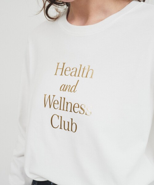 cloenc（クロエンス）の「【手洗い可】箔プリントロゴTシャツ（Tシャツ/カットソー・レディース・ホワイト/ライトグレー/スミクロ・02）」の4枚目の写真