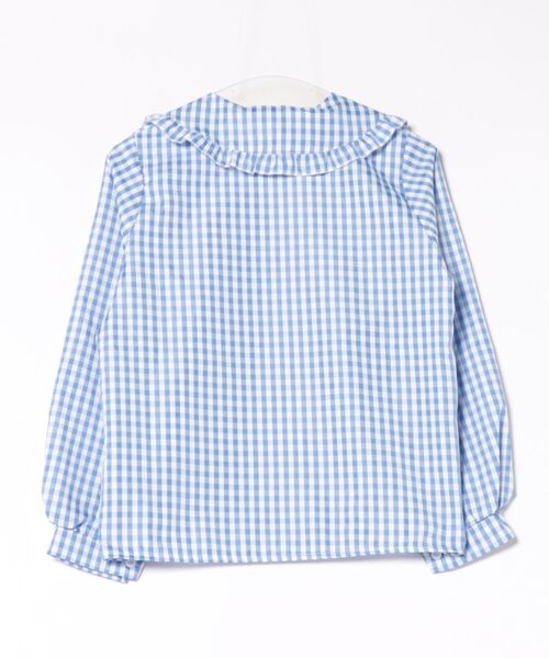 Mayree（メイリー）の「【Mayree】ビッグカラー フリル ギンガムチェック ボリュームスリーブ ブラウス（シャツ/ブラウス・レディース・ブルー・SMALL/MEDIUM/LARGE）」の6枚目の写真