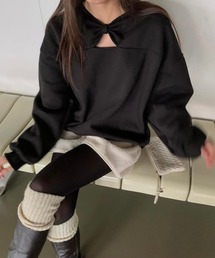 リボンネックドロストスウェット