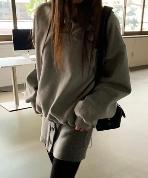 LYEON(リヨン)の「リボンネックドロストスウェット(スウェット・レディース・ブラック/グレー・FREE)」の7枚目の写真