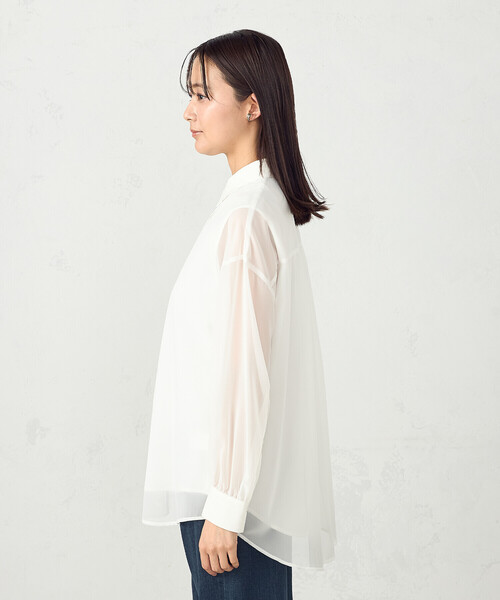 COMME CA ISM（コムサイズム）の「シアーレイヤードシャツ（シャツ/ブラウス・レディース・ホワイト/ブラック・MEDIUM/LARGE）」の8枚目の写真