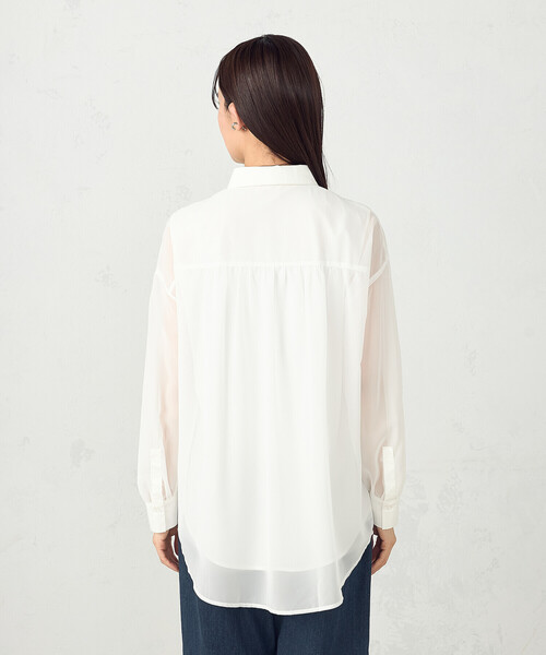 COMME CA ISM（コムサイズム）の「シアーレイヤードシャツ（シャツ/ブラウス・レディース・ホワイト/ブラック・MEDIUM/LARGE）」の7枚目の写真