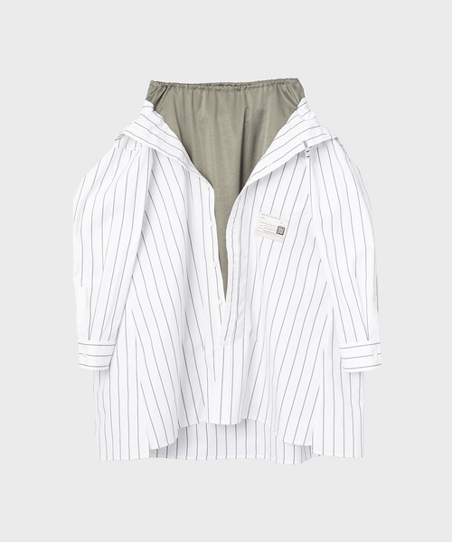 Maison MIHARA YASUHIRO（メゾンミハラヤスヒロ）の「【Maison MIHARAYASUHIRO/メゾンミハラヤスヒロ】SHIRTS COMBINED SKIRT/シャツコンビスカート（スカート・レディース・ブラック/ホワイト・38/36）」の14枚目の写真