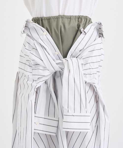 完売　MIHARA YASUHIRO スカート グレー　ホワイト　38 ミハラ Maison MIHARAYASUHIRO/メゾンミハラヤスヒロ】SHIRTS COMBINED