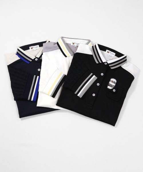 Picone CLUB(ピッコーネクラブ)の「袖切替ポロシャツ(ポロシャツ・レディース・ホワイト/ブラック/ネイビー・L/M/S)」の14枚目の写真