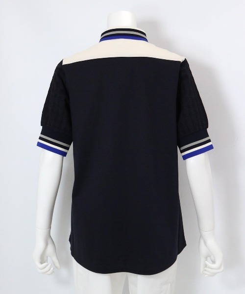 Picone CLUB(ピッコーネクラブ)の「袖切替ポロシャツ(ポロシャツ・レディース・ホワイト/ブラック/ネイビー・L/M/S)」の5枚目の写真