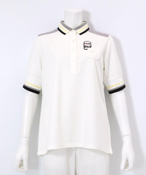 Picone CLUB(ピッコーネクラブ)の「袖切替ポロシャツ(ポロシャツ・レディース・ホワイト/ブラック/ネイビー・L/M/S)」の7枚目の写真