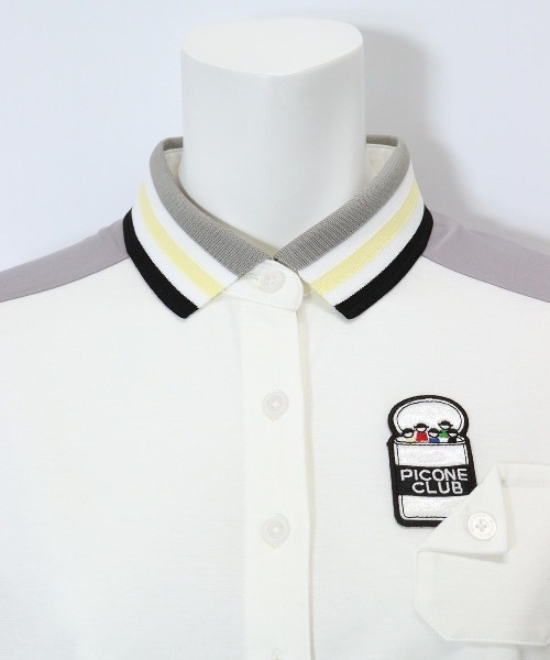 Picone CLUB(ピッコーネクラブ)の「袖切替ポロシャツ(ポロシャツ・レディース・ホワイト/ブラック/ネイビー・L/M/S)」の8枚目の写真