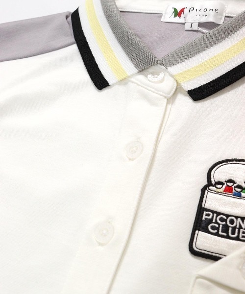 Picone CLUB(ピッコーネクラブ)の「袖切替ポロシャツ(ポロシャツ・レディース・ホワイト/ブラック/ネイビー・L/M/S)」の9枚目の写真