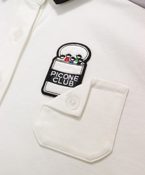 Picone CLUB(ピッコーネクラブ)の「袖切替ポロシャツ(ポロシャツ・レディース・ホワイト/ブラック/ネイビー・L/M/S)」の10枚目の写真