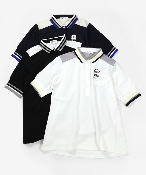 Picone CLUB(ピッコーネクラブ)の「袖切替ポロシャツ(ポロシャツ・レディース・ホワイト/ブラック/ネイビー・L/M/S)」の13枚目の写真
