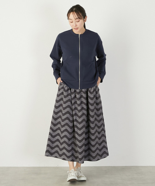 MELROSE claire（メルローズ クレール）の「【なみなみジャガード切り替えロングスカート】（スカート・レディース・ネイビー/グレー・FREE）」の19枚目の写真