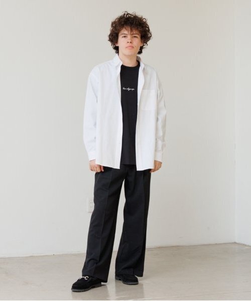 GLAZOS（グラソス）の「【大人向けサイズあり】オックス・ボタンダウン長袖シャツ（シャツ/ブラウス・キッズ・ホワイト/サックスブルー・S/M/L/LL）」の13枚目の写真