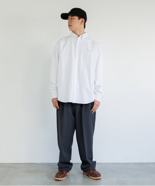 GLAZOS（グラソス）の「【大人向けサイズあり】オックス・ボタンダウン長袖シャツ（シャツ/ブラウス・キッズ・ホワイト/サックスブルー・S/M/L/LL）」の14枚目の写真