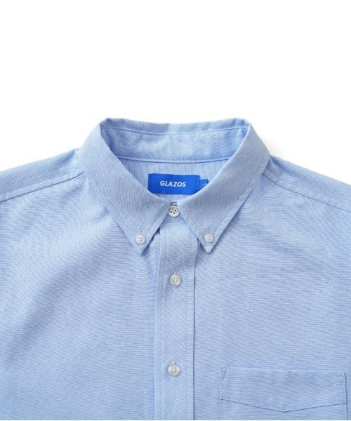 GLAZOS（グラソス）の「【大人向けサイズあり】オックス・ボタンダウン長袖シャツ（シャツ/ブラウス・キッズ・ホワイト/サックスブルー・S/M/L/LL）」の4枚目の写真