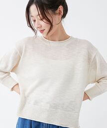 リネンライクニットプルオーバー