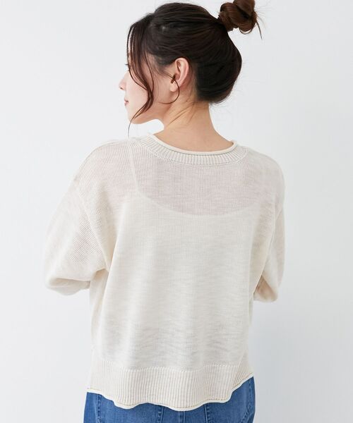 le.coeur blanc（ルクールブラン）の「リネンライクニットプルオーバー（ニット/セーター・レディース・アイボリー/イエロー/ネイビー/パープル・38）」の7枚目の写真