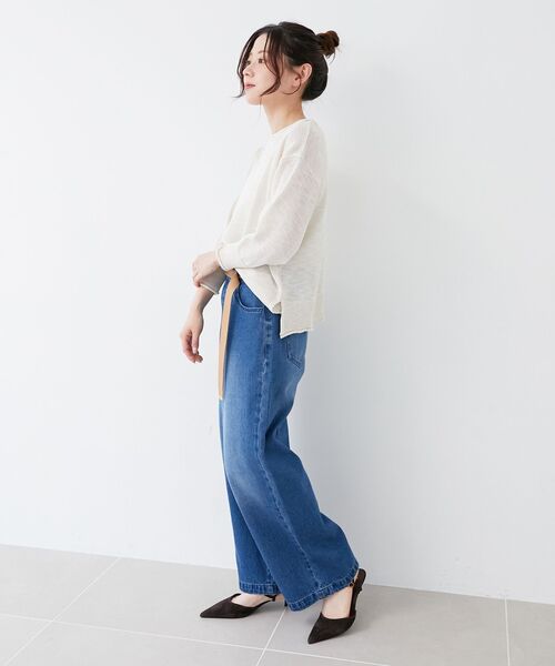 le.coeur blanc（ルクールブラン）の「リネンライクニットプルオーバー（ニット/セーター・レディース・アイボリー/イエロー/ネイビー/パープル・38）」の9枚目の写真