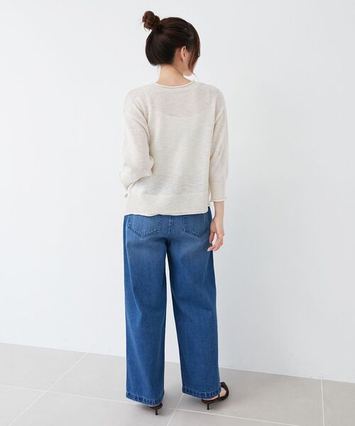le.coeur blanc（ルクールブラン）の「リネンライクニットプルオーバー（ニット/セーター・レディース・アイボリー/イエロー/ネイビー/パープル・38）」の11枚目の写真