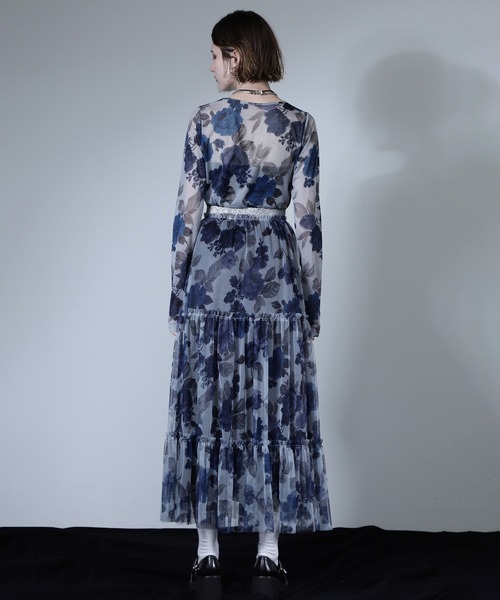 ROSE BUD(ローズバッド)の「(CREOLME)ヴィンテージフラワーチュールスカート(スカート・レディース・グレー/イエロー・ONE SIZE)」の5枚目の写真