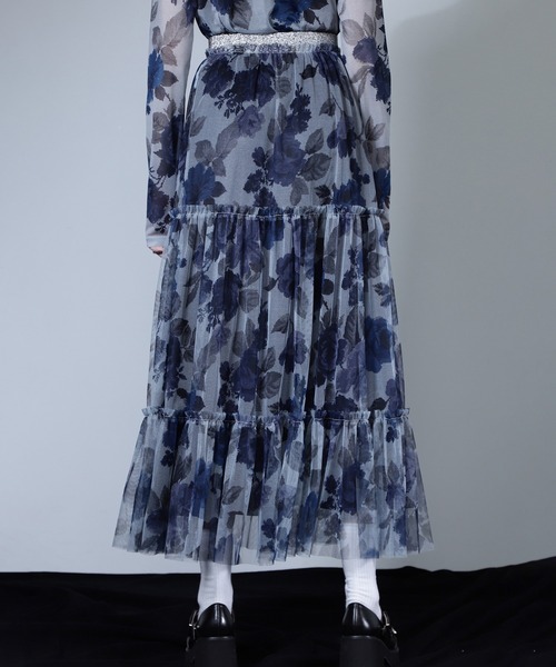 ROSE BUD(ローズバッド)の「(CREOLME)ヴィンテージフラワーチュールスカート(スカート・レディース・グレー/イエロー・ONE SIZE)」の7枚目の写真