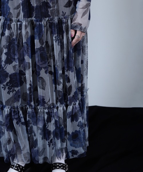ROSE BUD(ローズバッド)の「(CREOLME)ヴィンテージフラワーチュールスカート(スカート・レディース・グレー/イエロー・ONE SIZE)」の9枚目の写真