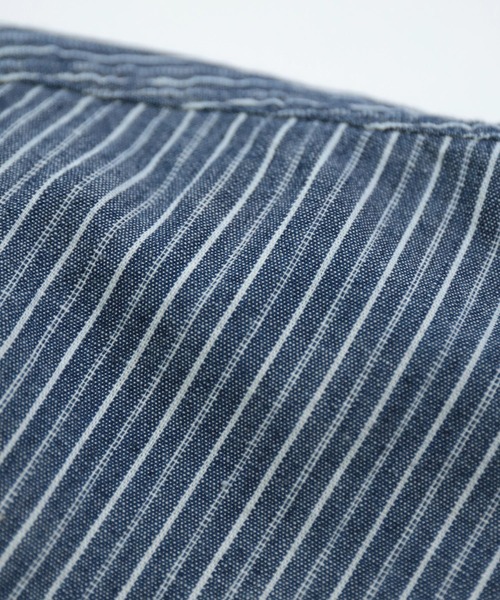 OMNIGOD（オムニゴッド）の「[OMNIGOD mens / オムニゴッド] ALEX MILL×OMNIGOD ストライプインディゴセルヴィッチシャンブレー バンドカラーシャツ（シャツ/ブラウス・メンズ・ブルー系その他・M/S/L）」の5枚目の写真