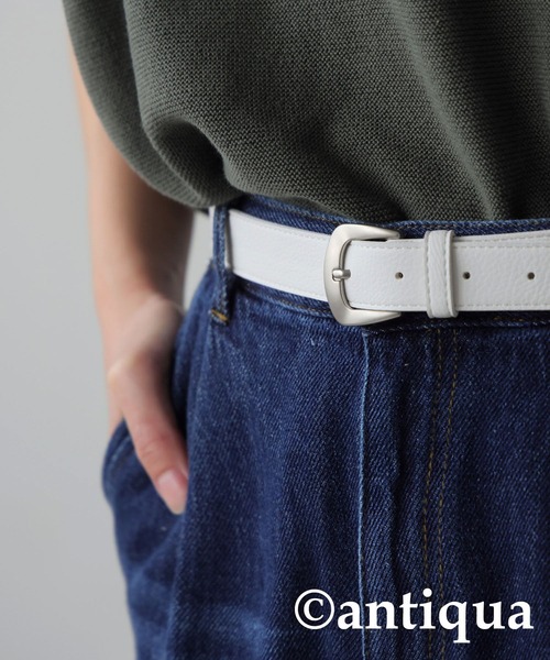 antiqua（アンティカ）の「マットテクスチャーベルト（ベルト・レディース・ホワイト/ブラック/ブラウン・FREE）」の6枚目の写真