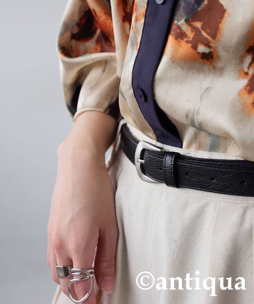 antiqua（アンティカ）の「マットテクスチャーベルト（ベルト・レディース・ホワイト/ブラック/ブラウン・FREE）」の8枚目の写真