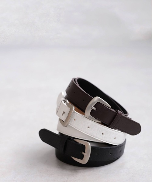 antiqua（アンティカ）の「マットテクスチャーベルト（ベルト・レディース・ホワイト/ブラック/ブラウン・FREE）」の14枚目の写真