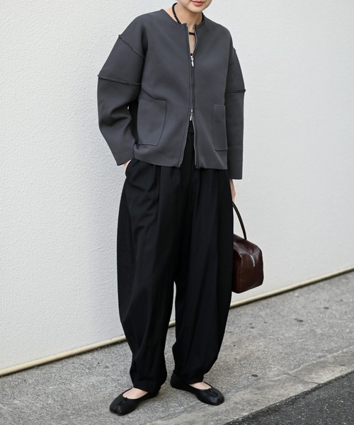 Marient(マリエント)の「ボリュームショルダージップCD(カーディガン/ボレロ・レディース・ライトグレー/チャコール・FREE)」の22枚目の写真