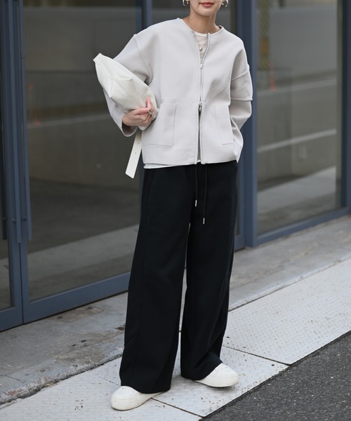 Marient(マリエント)の「ボリュームショルダージップCD(カーディガン/ボレロ・レディース・ライトグレー/チャコール・FREE)」の10枚目の写真